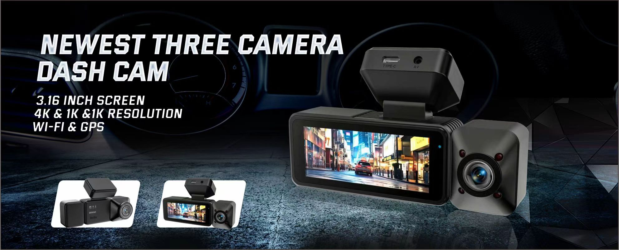NEWEST THREE CAMERA DASH CAM